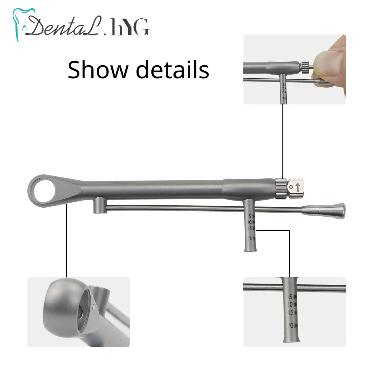 Implant Prosthodontic Driver Set with Adjustable Dental Torque Wrench, Listed 10-70 Ncm Range, Eight Short and Eight Long Drivers for Professional Review