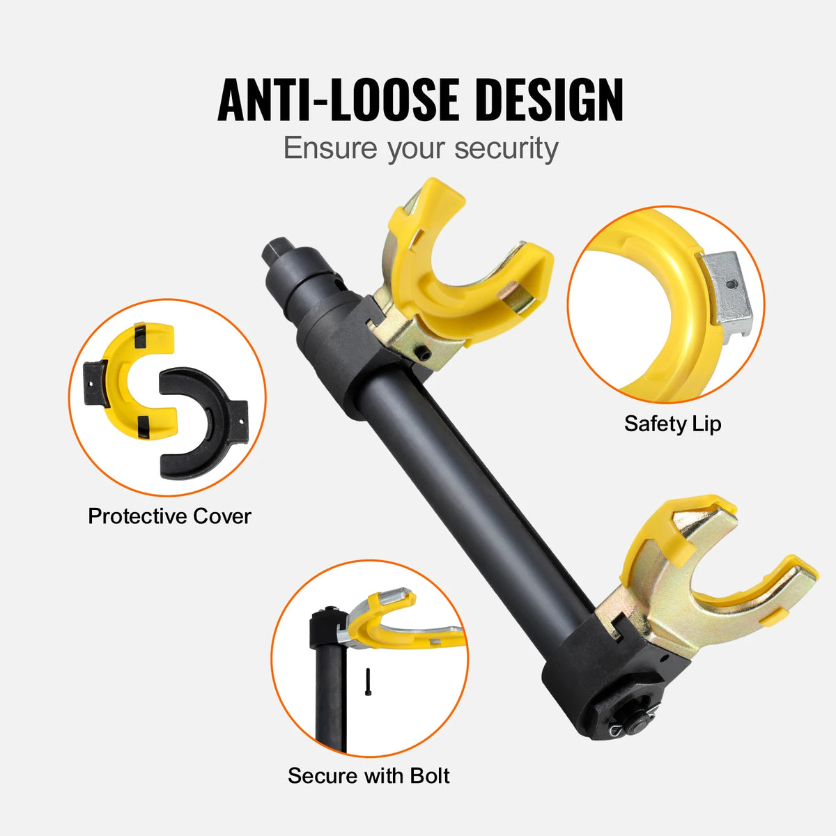 Strut Spring Compressor Kit by SucceBuy with Three Interchangeable Yoke Sizes and Heat-Treated #45 Steel for Compatible MacPherson Suspension Workshop Service