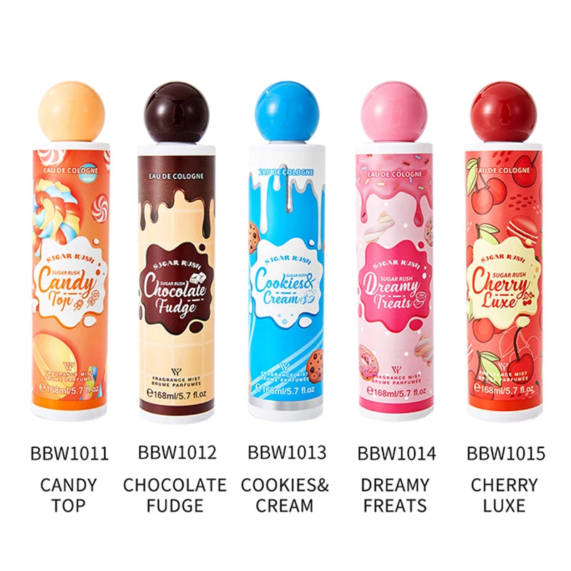 Gourmand Perfume Body Spray 168ml, Unisex Fragrance with Sweet Cookies, Chocolate, Fruit and Floral Options for Daily Wear and Personal Gifts