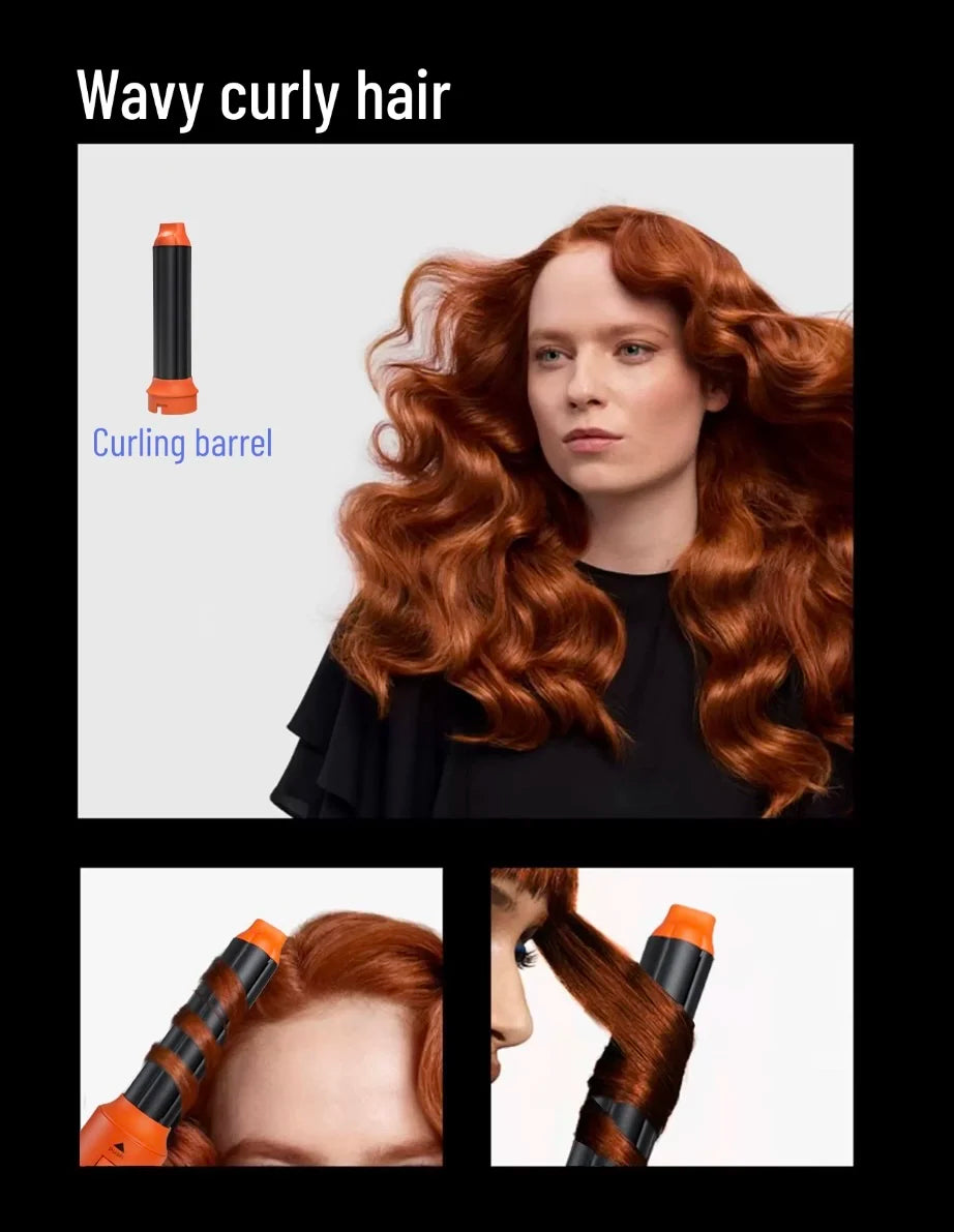 Hot Air Hair Styler, Six-in-One Packages with Curling Barrel and Brush References, US 110-120V or EU 220-240V Versions with Box or Case Options