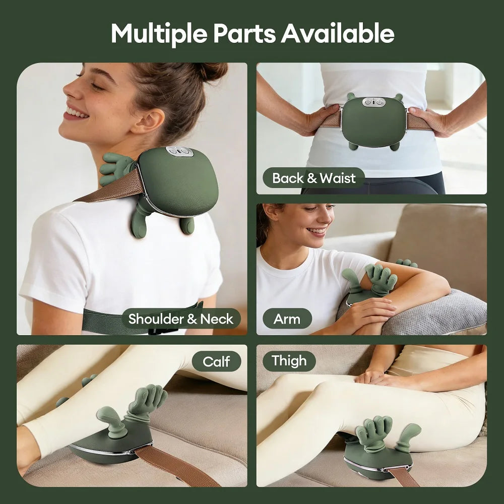 Cordless Neck and Shoulder Massager with 4D Finger-Style Kneading, 3 Intensity Levels, 2000mAh Battery and 10-Minute Timer for Home Relaxation