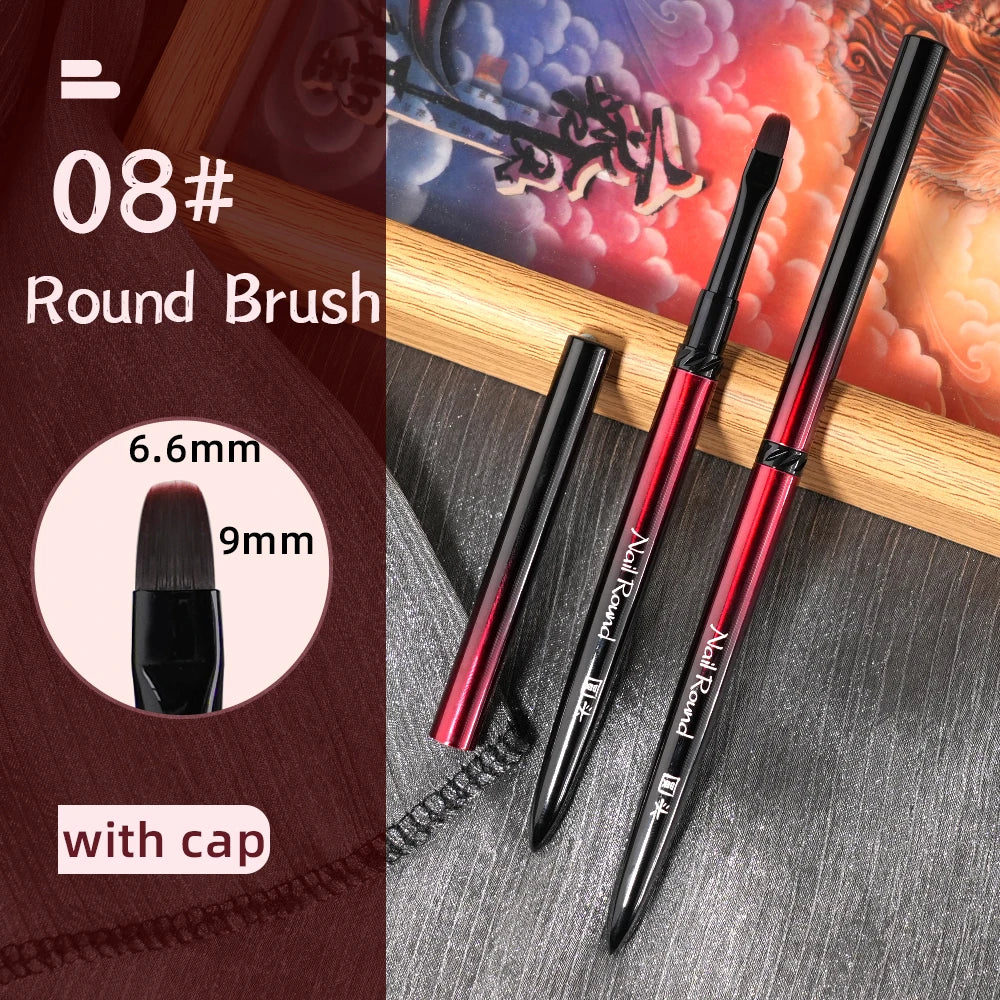 Metal Handle Nail Art Brush Options for Liner, Flower, French and Lace Designs, Individual Brushes, Numbered Bundles or 13-Piece Set with Bucket