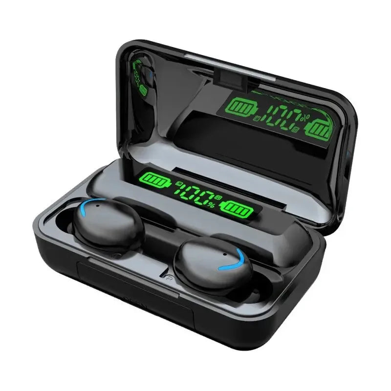 F9 Wireless Earbuds with LED Display, Black TWS Bluetooth Stereo Earphones for Compatible Devices, Personal Audio and Everyday Listening at Home or on the Go
