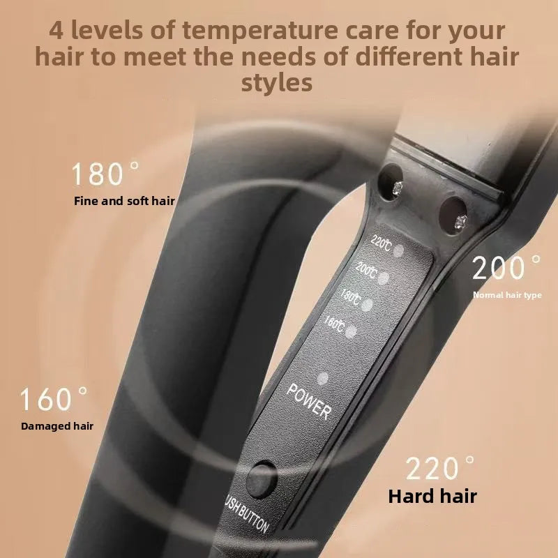 Ceramic Hair Styling Iron with Separate Straightener or Curling Iron Options and US or EU Plug Choices for Adult Hair Routines, Parties and Holiday Preparation