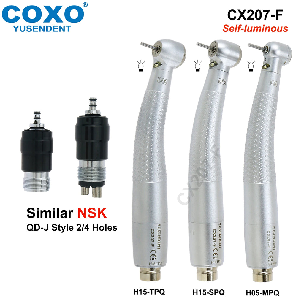 High Speed Dental Turbine Handpiece and Replacement Part Options by COXO YUSENDENT, H15 H16 H05 Models with Coupler, Rotor and Bulb Selections