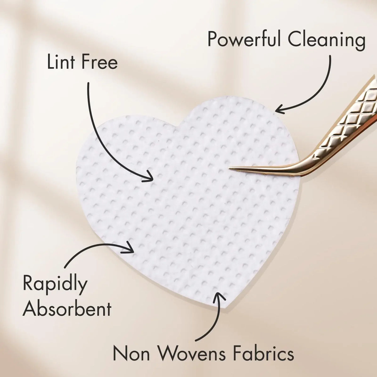 Boxed Nail Cleansing Wipes with Approximately 200 Three-Layer Nonwoven Pads, Heart or Square Shapes in Pink or White for Home and Salon Manicure Prep