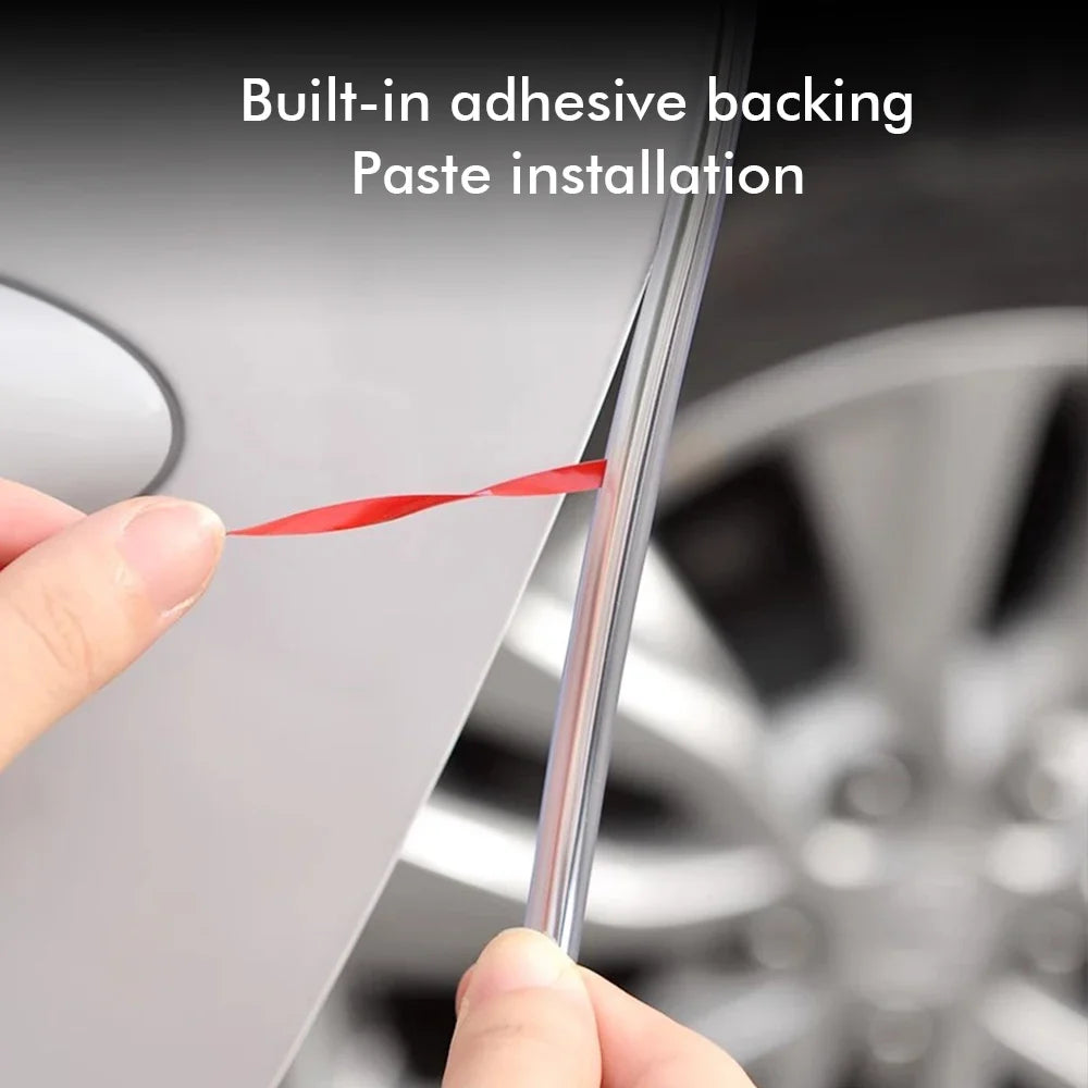 Transparent Car Door Edge Strip with Listed 5-Meter Length and PVC Material, Adhesive Vehicle Trim for Compatible Door Edges and Exterior Styling