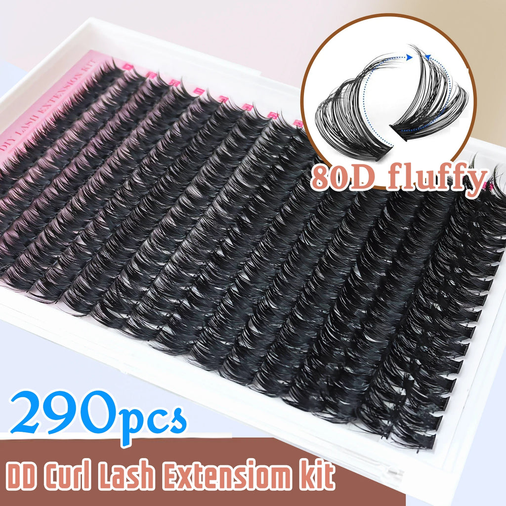 Fluffy Cluster Lashes for DIY Eye Makeup Styling, 10 or 16-Row 80D Options and 36-Row 80 100D Selection for Customized Everyday Makeup and Party Looks