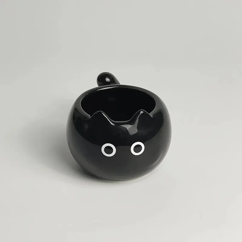 Cat Shaped Ceramic Mug with Listed 210ml Capacity, Underglaze Cartoon Siamese and Black Kitten Options for Coffee, Breakfast Milk and Cat Lover Gifts