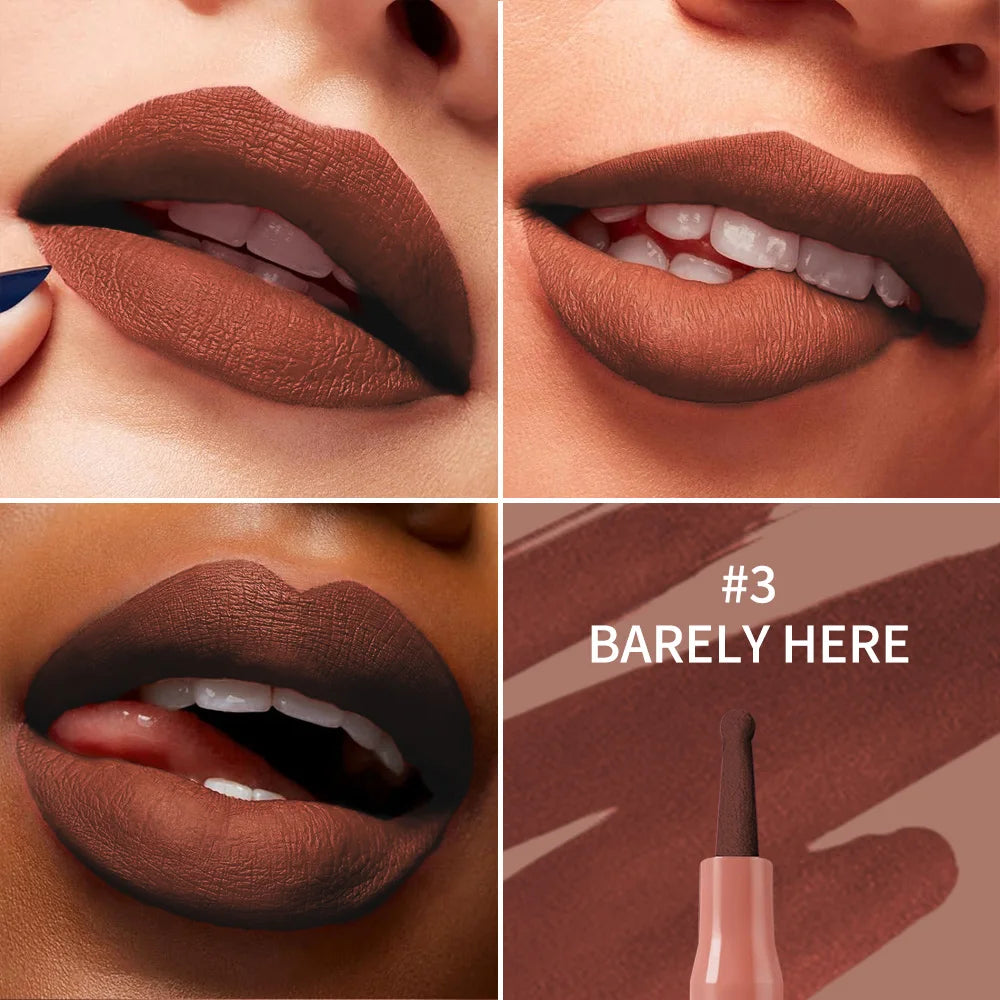 Lip Liner Stain by Lakerain with Flexible Ballpoint Felt Tip, Listed 1ml Lip Contour Makeup for Outlining, Shading and Filling with Eight Named Shade Choices