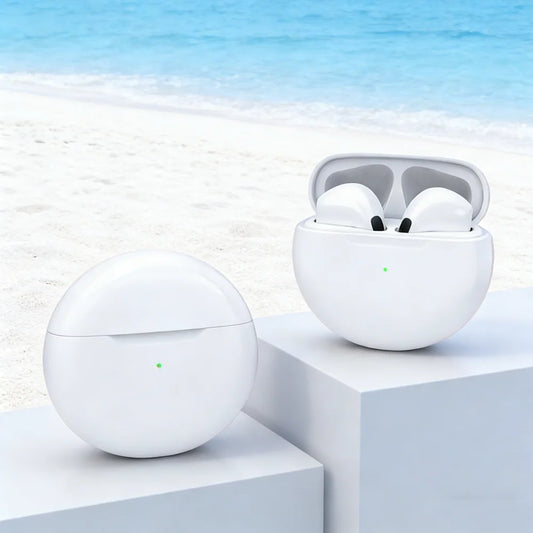 Pro 6 TWS Wireless Earphones with Microphone, Touch Controls and Charging Case, Listed Bluetooth 5 Stereo Earbuds with Independent Left or Right Use in Seven Colors
