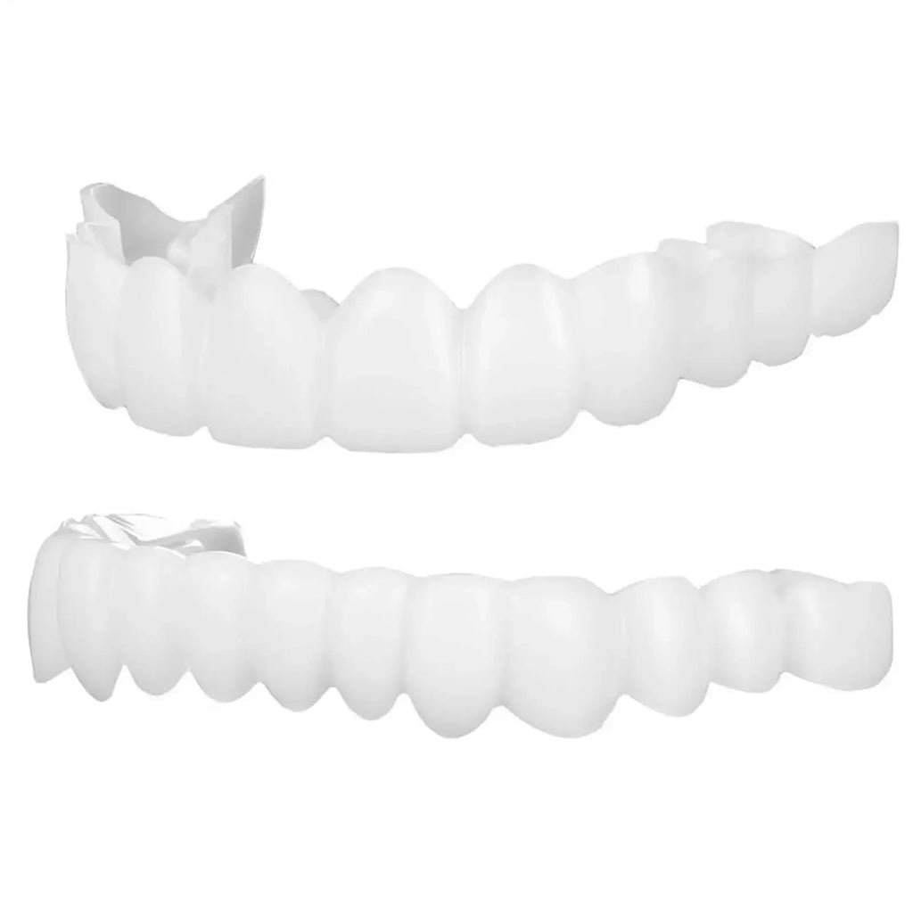 Temporary Cosmetic Teeth Covers, One Upper and Lower Pair with Listed Heat-Moldable Design for Adult Smile Appearance, Dental Fit Review Before Use