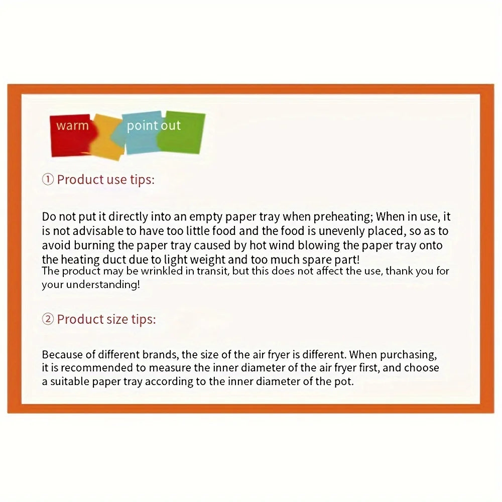 Air Fryer Baking Paper Liners, Listed 50-Pack Nonstick Cooking Paper for Compatible Basket Meal Preparation, Baking and Label-Approved Microwave Use