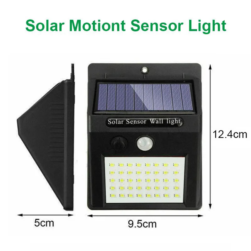 Outdoor Solar Wall Light Options for Garden Fences, Courtyards and Exterior Walls, with Listed 6-LED Non-Sensor and 30-LED PIR Motion Sensor Designs