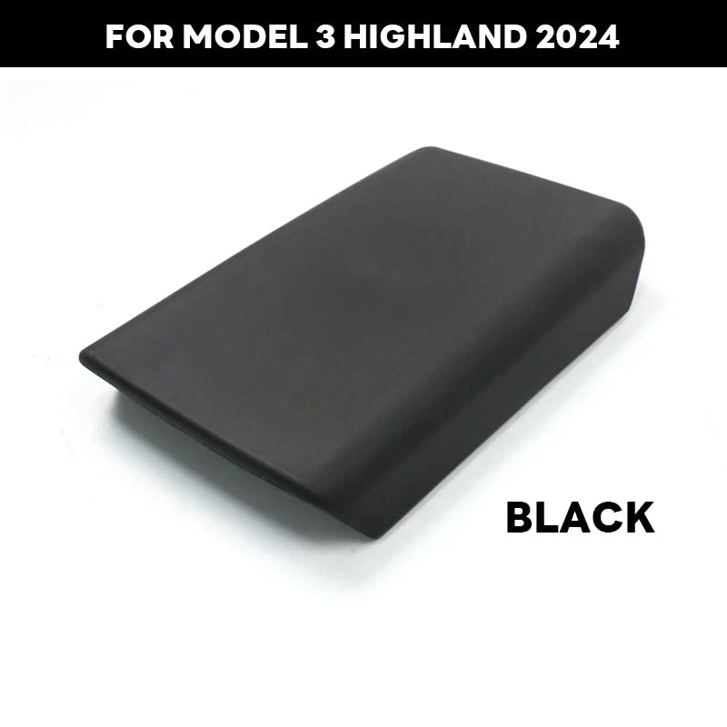 Tesla Console Lid Protector in TPE for Listed 2024 Model 3 Highland and 2025 Model Y Juniper, Soft Armrest Cover in Black or White Interior Options