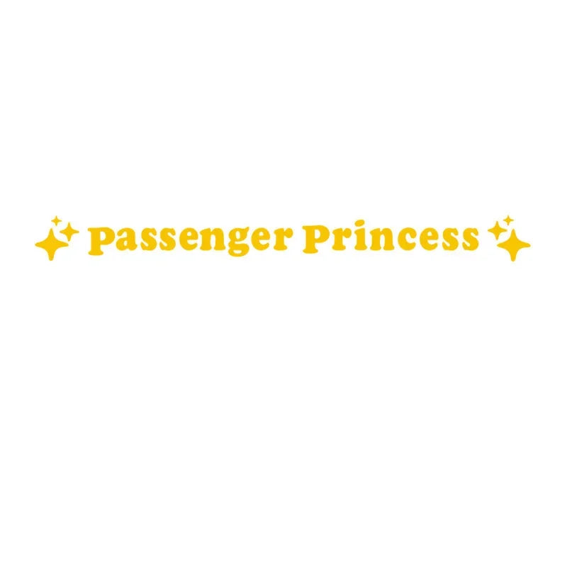 Passenger Princess Mirror Decal Stickers in Eight Colors, Two-Piece PVC Vehicle Decoration Set with Star Styling Reference and Listed 12.5 x 1.18cm Size