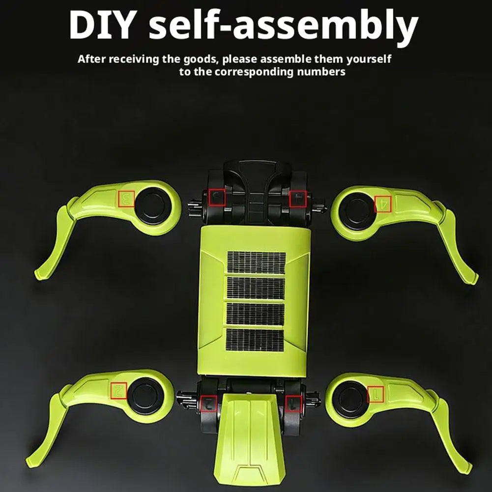 DIY Robot Dog Toy with Walking Movement and Blue LED Eyes, Battery-Powered Mechanical Puppy with Assemble-Yourself Legs in White or Green for Hands-On Play