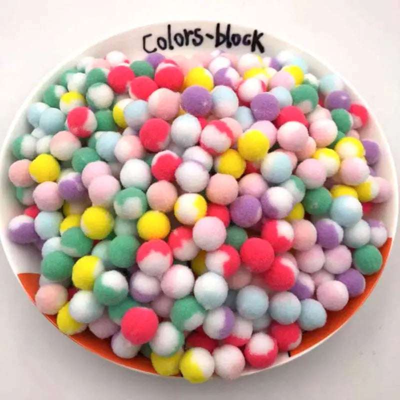 Cat Pom Pom Balls in Colorful Polyester, Listed 3 cm Plush Puff Toys for Supervised Indoor Chase and Batting Play, 20 to 500 Piece Pack Options