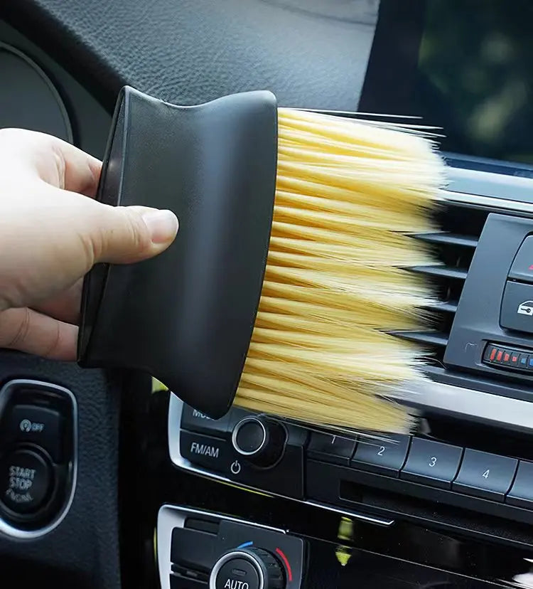 Car Interior Dusting Brush with Soft Bristles for Air Vents and Interior Gaps, Manual Auto Detailing Cleaning Tool in Option A for Routine Vehicle Care