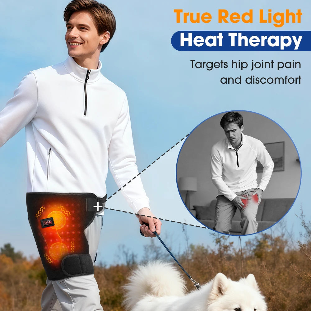 Wearable Red Light Heating Wrap Options for Wrist, Neck, Ankle and Hip, Adjustable Warmth with Model-Specific LED, Vibration and Power Features