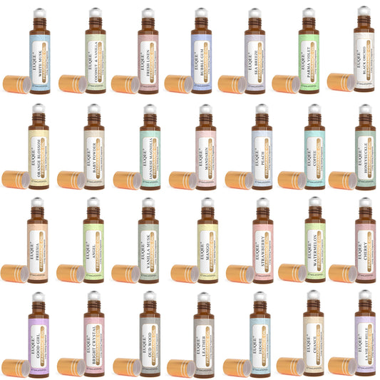 EUQEE Fragrance Oil 10ml with Gift Box, Single Scent Bottle in 36 Options Including Clean Cotton, White Musk, Strawberry, Mango and Coconut Vanilla