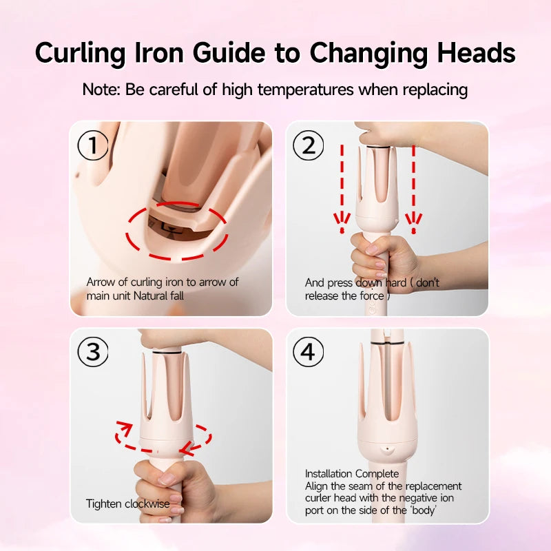 Automatic Curling Iron Set with Ceramic Rotating Styling and Multi-in-1 Bundle Options for At-Home Waves and Curls, US, EU, UK or AU Plug Choices
