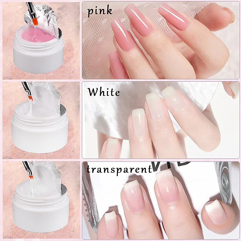 18-Color Gel Nail Polish Kit by LNWPYH with Three Extension Gel Colors, Base and Top Coats, UV LED Lamp and Nail Drill Reference for Adult Manicure Designs