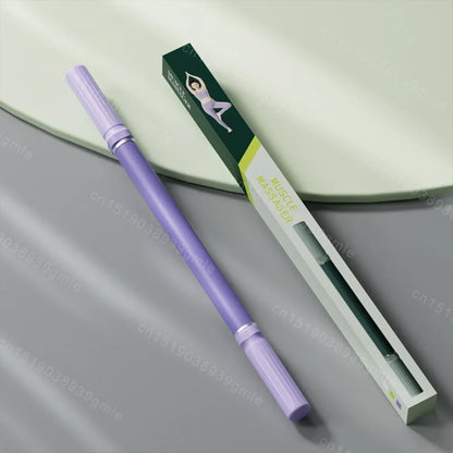 Yoga Fascia Massage Stick, 57cm Extended Handheld Muscle Roller in Green or Purple for Adult Fitness and Gentle Leg Massage Routines at Home