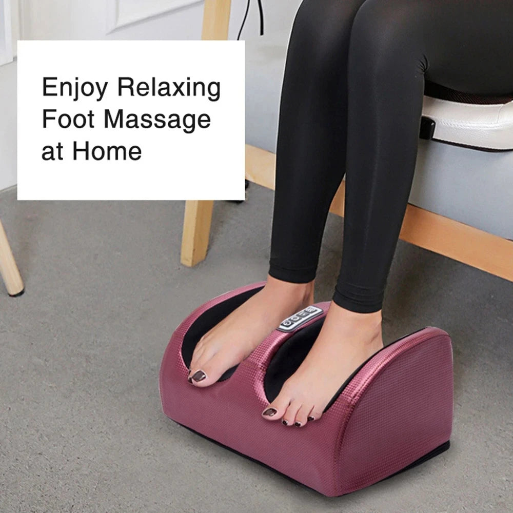 12-Node Heated Foot Massager with Shiatsu-Style Kneading, 3 Speed Levels, Reversible Rotation and 15-Minute Auto Shutoff for Home Relaxation
