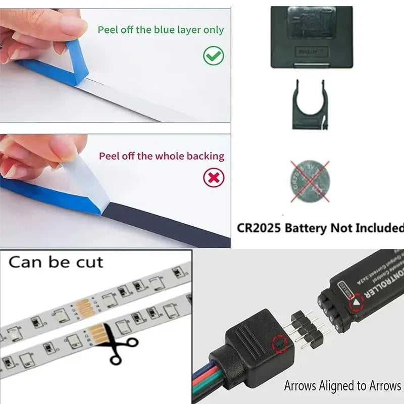 5V USB RGB LED Strip Lights with App Control and Timer, Listed Bluetooth and 24-Key Remote, Nine Length Options from 1m to 30m for Indoor Home Decoration