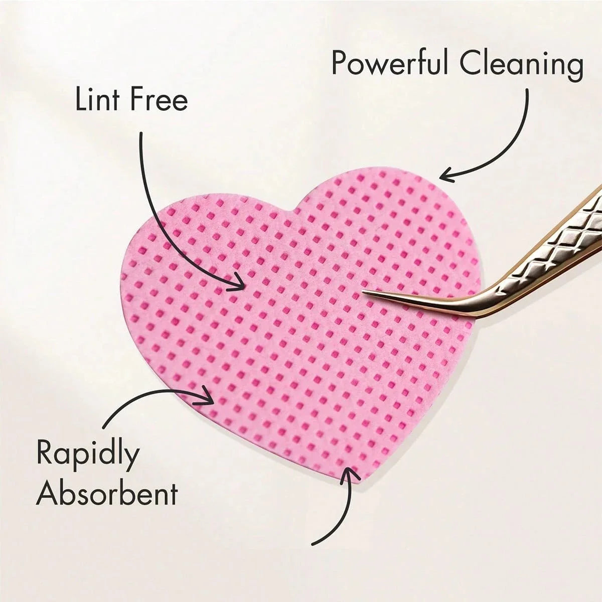 Boxed Nail Cleansing Wipes with Approximately 200 Three-Layer Nonwoven Pads, Heart or Square Shapes in Pink or White for Home and Salon Manicure Prep
