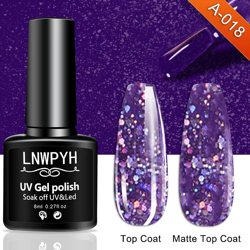 18-Color Gel Nail Polish Kit by LNWPYH with Three Extension Gel Colors, Base and Top Coats, UV LED Lamp and Nail Drill Reference for Adult Manicure Designs