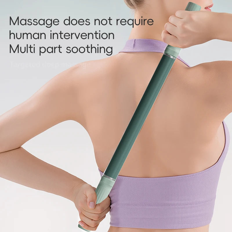 Handheld Massage Roller Stick with 58cm Green and Purple Option Labels, Portable Body Massage Accessory for Legs, Calves and At-Home Relaxation
