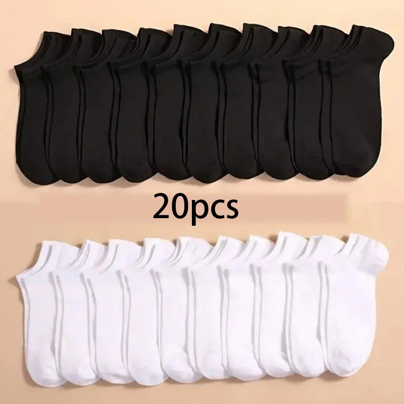 Solid Color Unisex Ankle Socks Multipack with Lightweight Low-Cut Style, Black, White and Grey Selections for Men's and Women's Everyday Casual Outfits