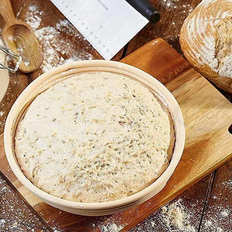 Rattan Bread Proofing Basket with Listed Linen Liner, Round or Oval Sourdough Banneton Selections and Separate Tool or Multi-Piece Options for Home Bread Making