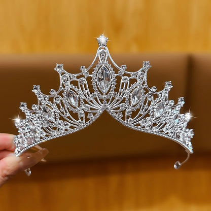 Birthday Crown Headband, Single-Piece Large Crown Hair Accessory with Eleven Style Options for Party Outfits, Celebration Photos and Stage Performances