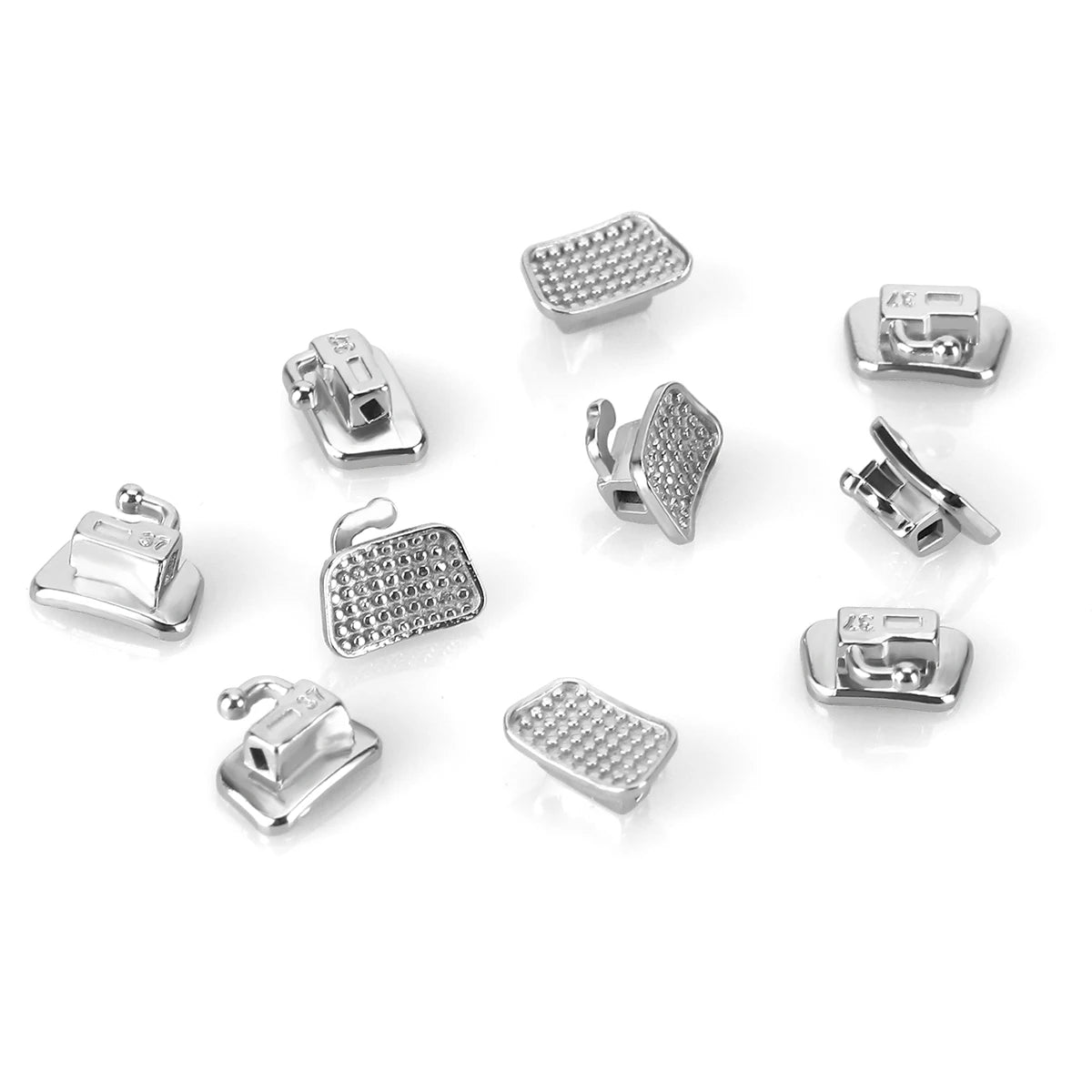 Monoblock Buccal Tubes by AZDENT, Bondable Non-Convertible Single Molar Tubes with Roth or MBT 018 and 022 Options in 20 or 50 Sets for Professional Orthodontic Use