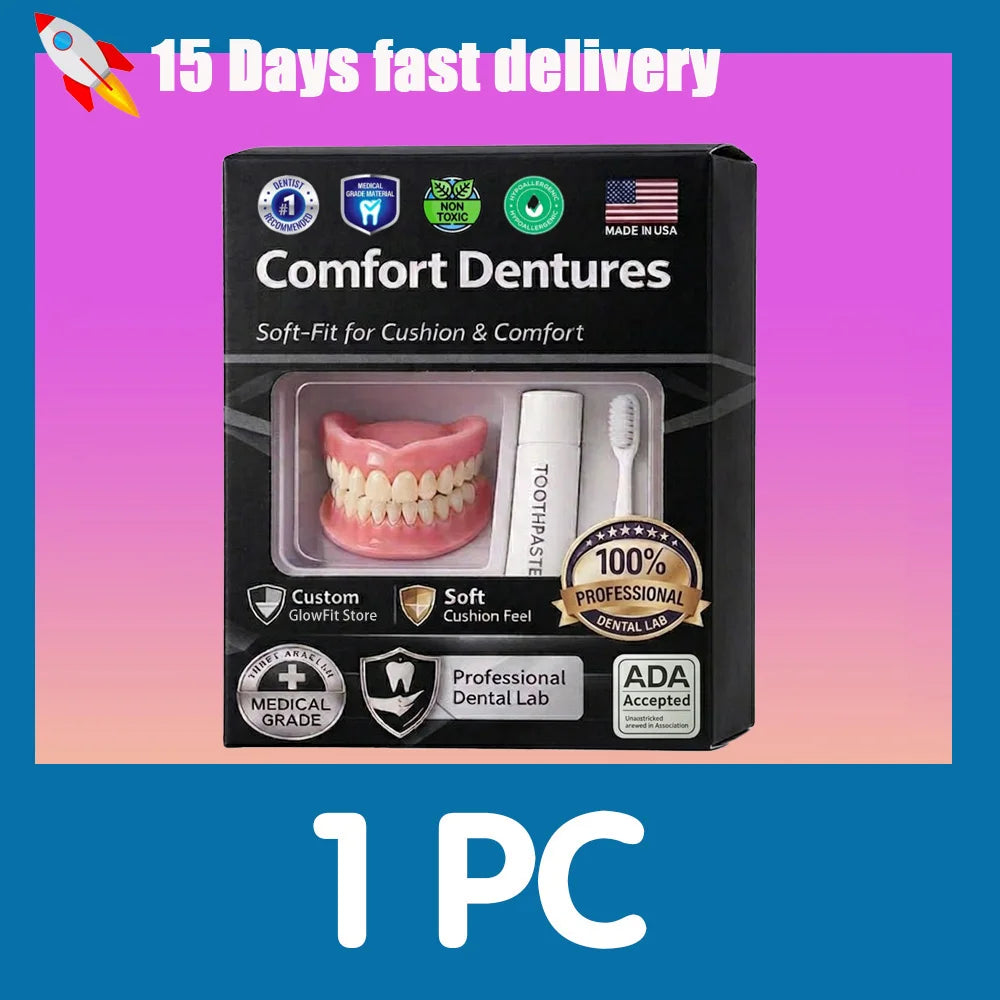 Silicone False Teeth Covers with 1PC and Multi-Box Purchase Options, Listed Soft Denture-Style Appearance for Adults with Professional Dental Fit Review Required