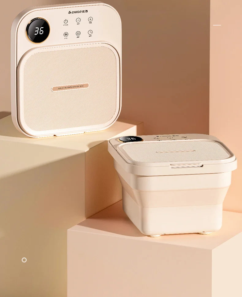 Electric Foot Spa Tub, 220V Foldable Foot Bath with Listed Heating and Massage Functions, Basic Model or Digital Display Options for Home Soaking