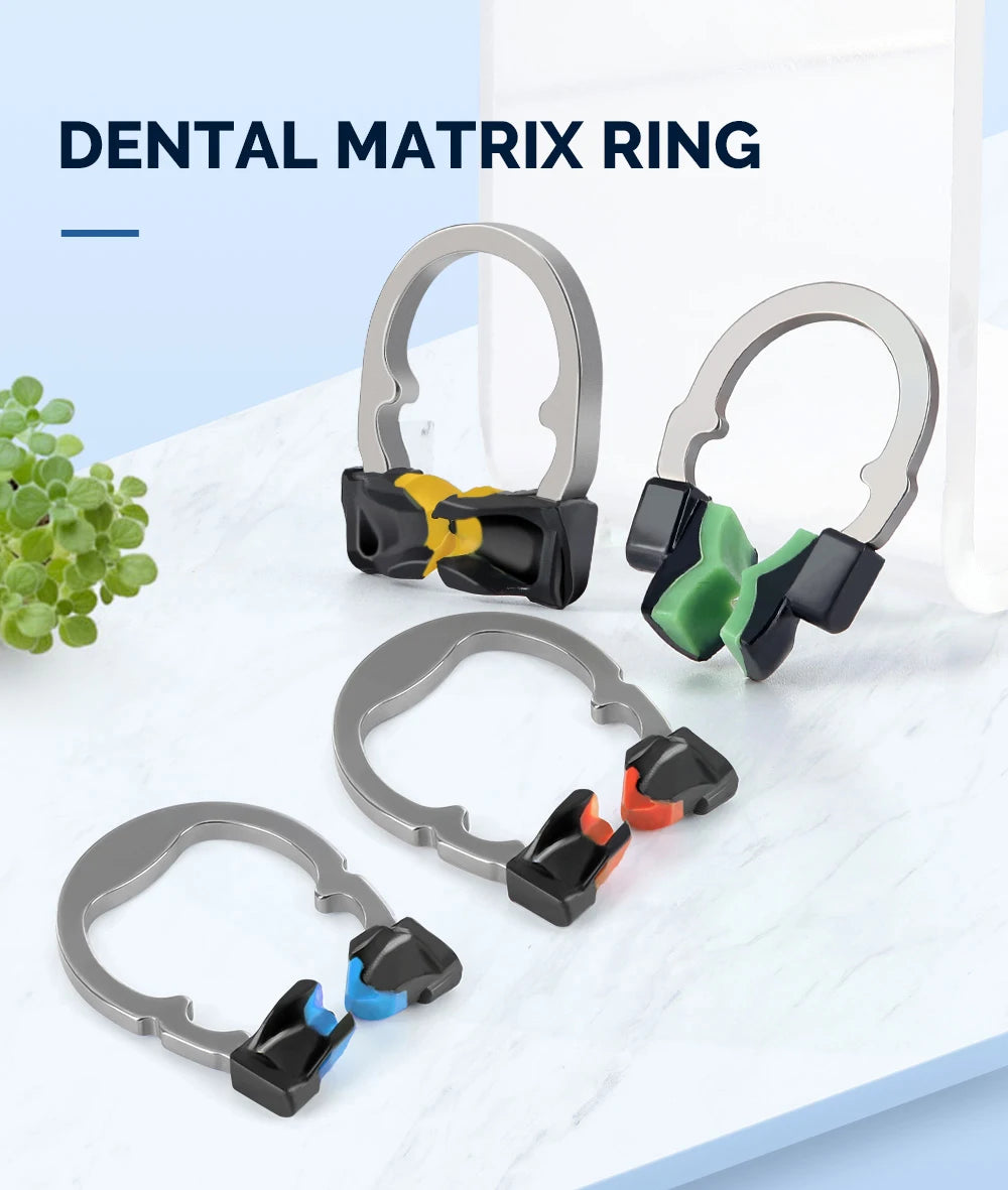 Dental Sectional Matrix Ring Options by AZDENT, Nickel-Titanium Clamping Rings with Silicone Contact Areas, Single and Combination Kit Selections