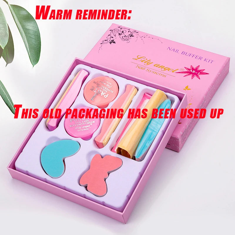 Nail Buffing Kit with Polishing Wax, Buffer Blocks and Filing Strips for Natural-Look Shine, Manual At-Home Manicure Care in Multiple Set Options