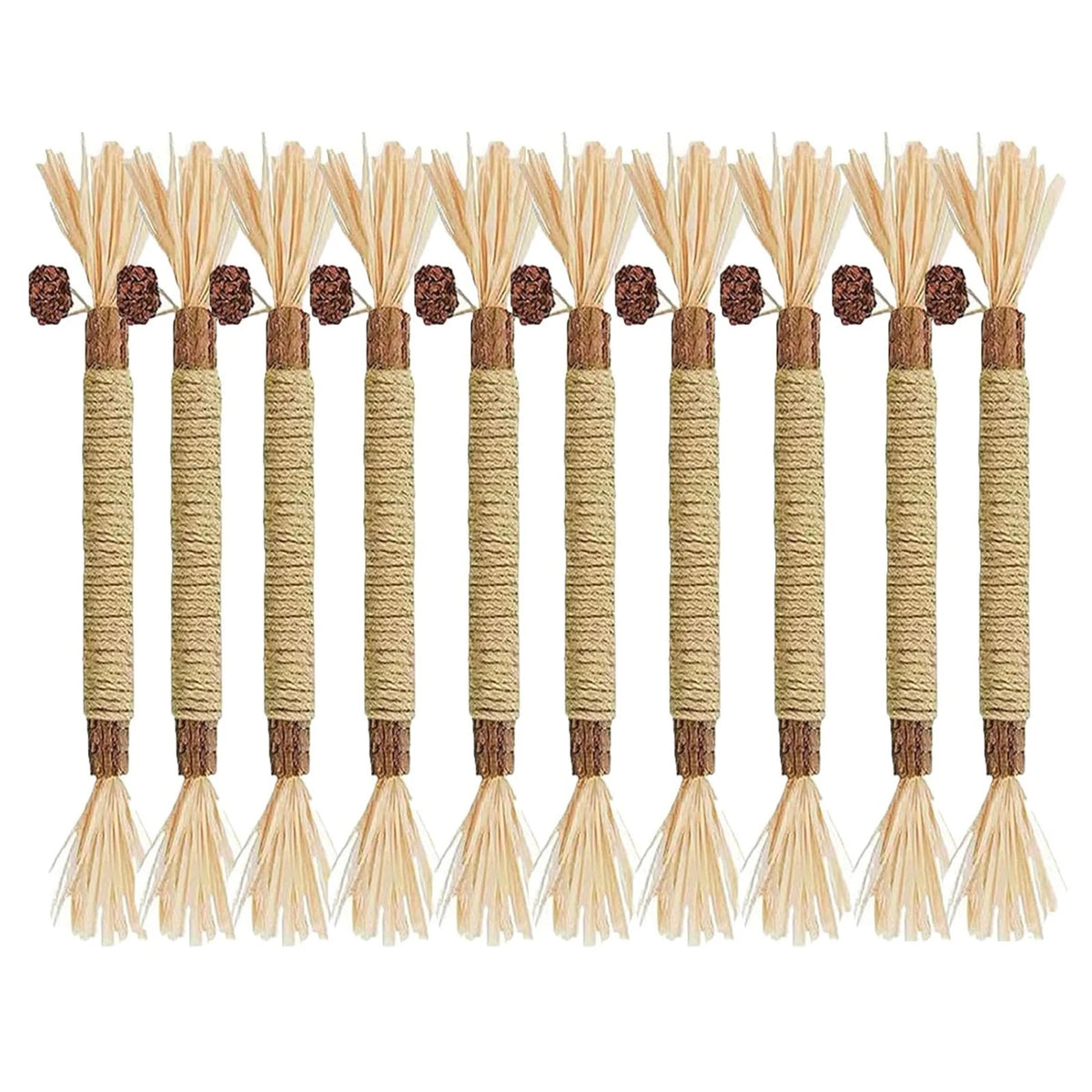 Silvervine Cat Sticks with Hemp Rope, Natural Wood Pet Play Toys for Supervised Indoor Exploration and Interactive Sessions, Pack Options from 3 to 20 Pieces