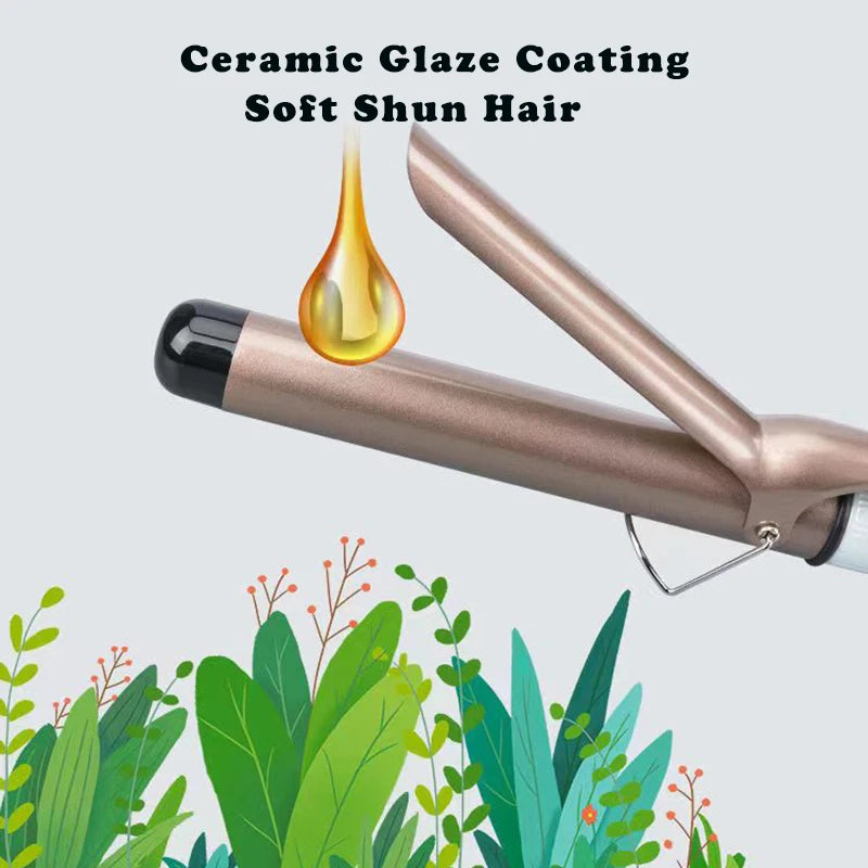 LCD Temperature-Control Curling Iron with Separate 9–38mm Ceramic Barrel Options or Pink and Golden Curl-Straight Combo Styles for Adult Hair Styling