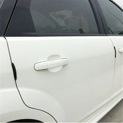 Car Door Guard Strips 4-Piece PVC Set in Transparent or Black, Adhesive Decorative Side Bumper Trim for Compatible Vehicle Exterior Surfaces