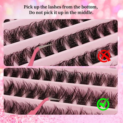 Natural Eyelash Cluster Set with D Curl, 8–16mm Mixed Lengths and 0.07mm Thickness, Reusable False Lashes with Soft Bands in G01, A01 or A02