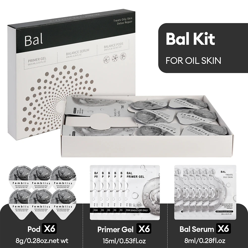 Facial Pod Serum and Gel Kit with Listed Six 8g Pods, Six 8ml Serums and Six 15ml Gels, Seven Type Choices and Separate Bubble Pen Option