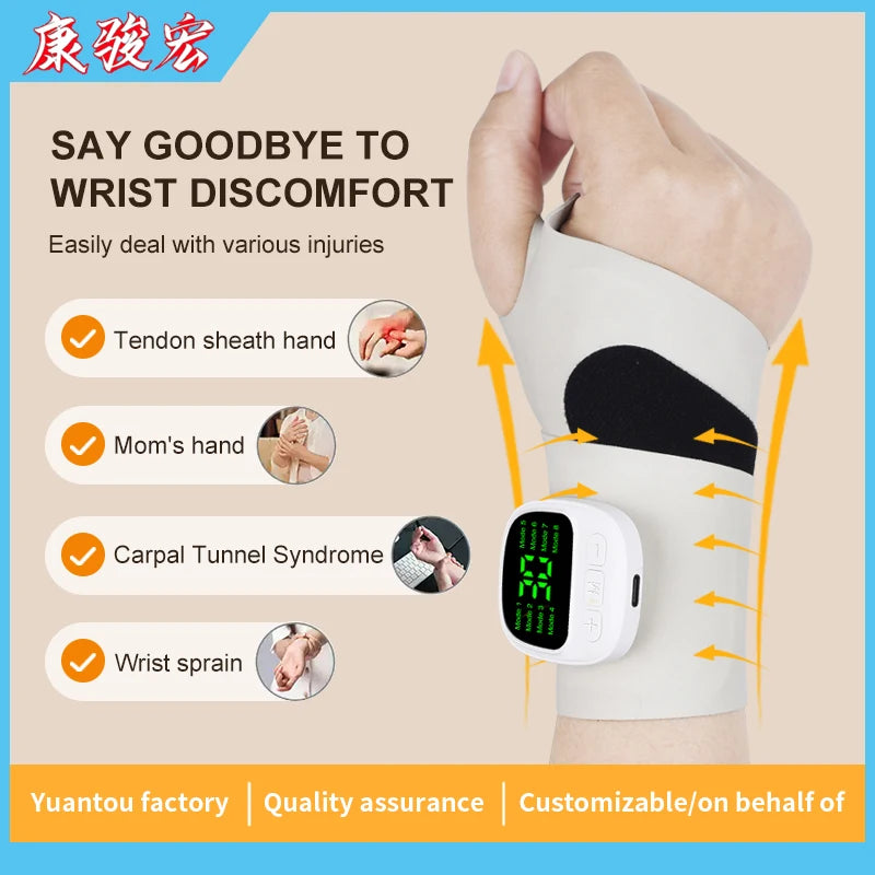 USB Rechargeable Wrist Vibration Massager, Cordless Electric Personal-Care Device in White, Dark Blue or Blue for Seated Home Relaxation Breaks