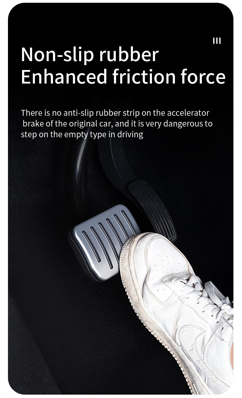 Tesla Pedal Covers by TESY in Black or Silver, Accelerator and Brake Pedal Styling with Slide-Rail Buckle Design for Compatible Model 3, Y and YL Vehicles