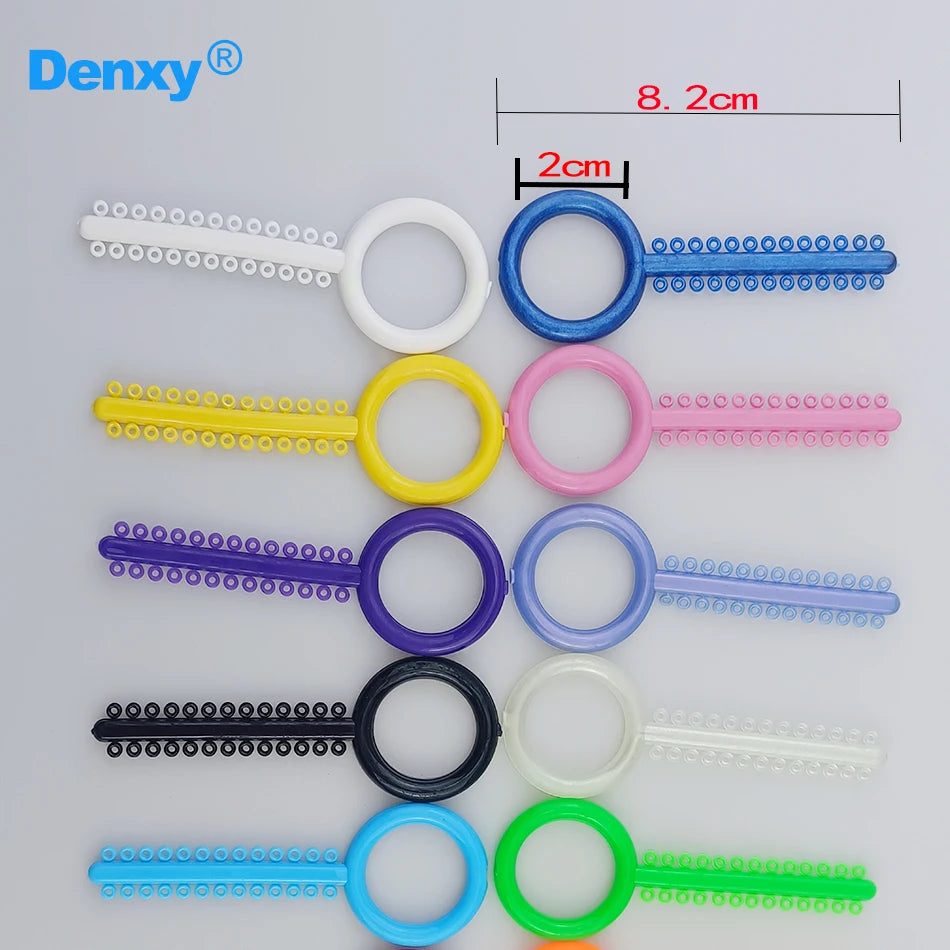 Orthodontic Ligature Ties 1040-Piece Bag, Urethane Elastic O-Rings on 40 Sticks with Numbered Color Options for Professional Braces Care