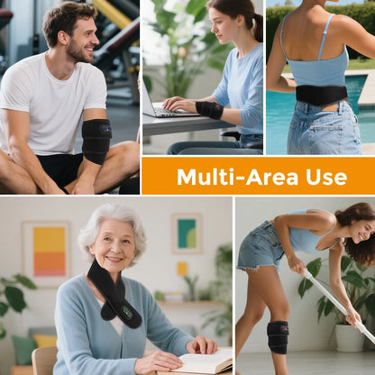 Wearable Red Light Heating Wrap Options for Wrist, Neck, Ankle and Hip, Adjustable Warmth with Model-Specific LED, Vibration and Power Features